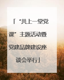 “共上一堂党课”主题活动暨党建品牌建设座谈会举行