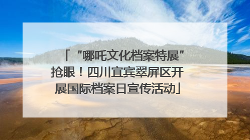 “哪吒文化档案特展”抢眼！四川宜宾翠屏区开展国际档案日宣传活动