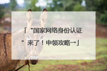 “国家网络身份认证”来了！申领攻略→