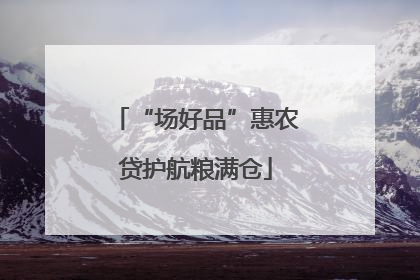 “场好品”惠农贷护航粮满仓