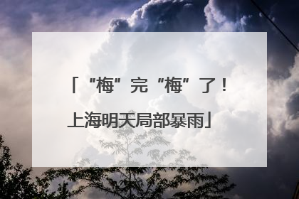 “梅”完“梅”了！上海明天局部暴雨