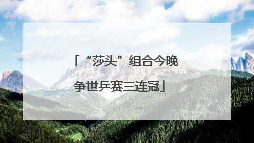 “莎头”组合今晚争世乒赛三连冠