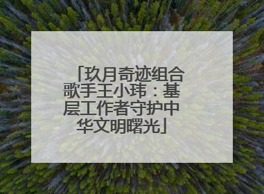 玖月奇迹组合歌手王小玮：基层工作者守护中华文明曙光