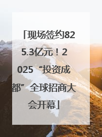 现场签约825.3亿元！2025“投资成都”全球招商大会开幕