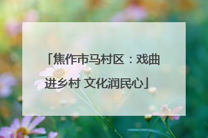 焦作市马村区：戏曲进乡村 文化润民心