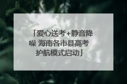 爱心送考+静音降噪 海南各市县高考护航模式启动