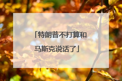 特朗普不打算和马斯克说话了
