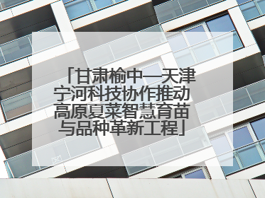 甘肃榆中—天津宁河科技协作推动高原夏菜智慧育苗与品种革新工程