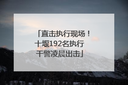直击执行现场！十堰192名执行干警凌晨出击