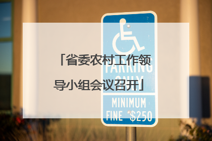 省委农村工作领导小组会议召开
