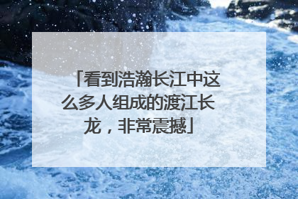 看到浩瀚长江中这么多人组成的渡江长龙，非常震撼