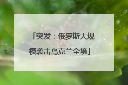 突发：俄罗斯大规模袭击乌克兰全境