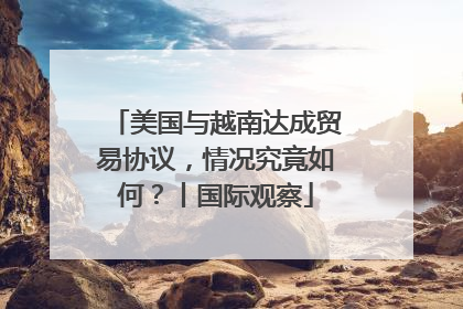 美国与越南达成贸易协议，情况究竟如何？丨国际观察