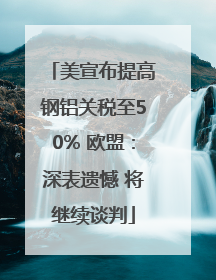 美宣布提高钢铝关税至50% 欧盟：深表遗憾 将继续谈判