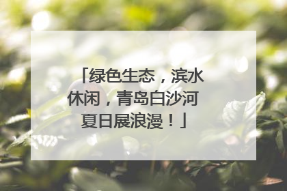 绿色生态，滨水休闲，青岛白沙河夏日展浪漫！