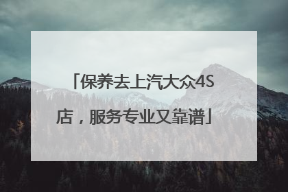 保养去上汽大众4S店，服务专业又靠谱