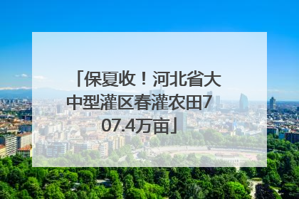 保夏收！河北省大中型灌区春灌农田707.4万亩