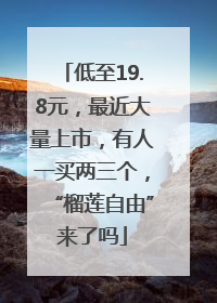 低至19.8元，最近大量上市，有人一买两三个，“榴莲自由”来了吗