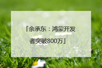余承东：鸿蒙开发者突破800万