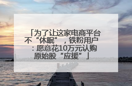 为了让这家电商平台不“休眠”，铁粉用户：愿意花10万元认购原始股“应援”