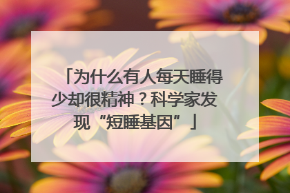 为什么有人每天睡得少却很精神？科学家发现“短睡基因”