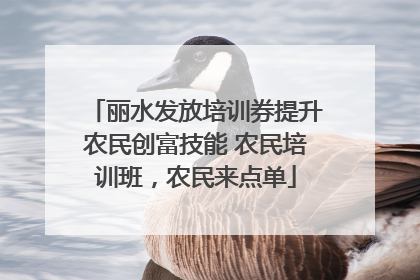 丽水发放培训券提升农民创富技能 农民培训班，农民来点单