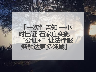 一次性告知 一小时出证 石家庄实施“公证+”让法律服务触达更多领域