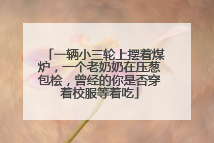 一辆小三轮上摆着煤炉，一个老奶奶在压葱包桧，曾经的你是否穿着校服等着吃