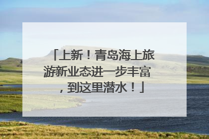 上新！青岛海上旅游新业态进一步丰富，到这里潜水！