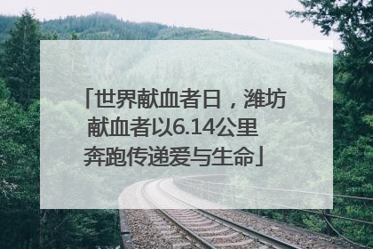 世界献血者日，潍坊献血者以6.14公里奔跑传递爱与生命