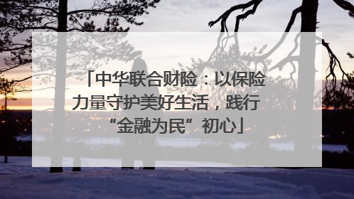 中华联合财险：以保险力量守护美好生活，践行“金融为民”初心