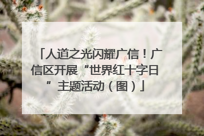 人道之光闪耀广信！广信区开展“世界红十字日”主题活动（图）