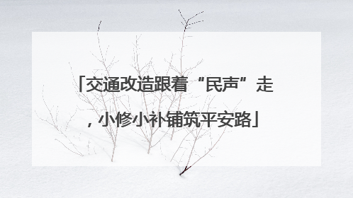 交通改造跟着“民声”走，小修小补铺筑平安路
