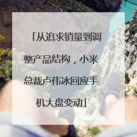 从追求销量到调整产品结构，小米总裁卢伟冰回应手机大盘变动