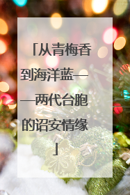 从青梅香到海洋蓝——两代台胞的诏安情缘