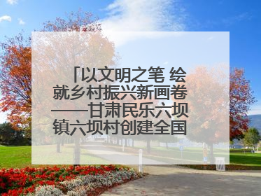 以文明之笔 绘就乡村振兴新画卷——甘肃民乐六坝镇六坝村创建全国文明村侧记