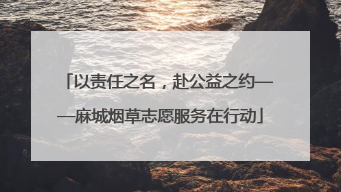 以责任之名，赴公益之约——麻城烟草志愿服务在行动
