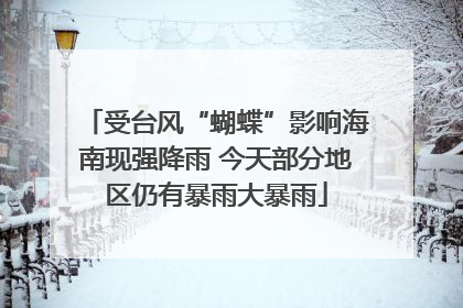受台风“蝴蝶”影响海南现强降雨 今天部分地区仍有暴雨大暴雨