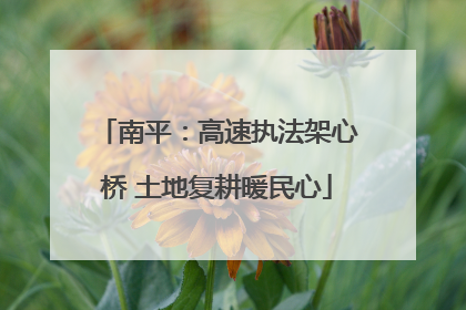 南平：高速执法架心桥 土地复耕暖民心