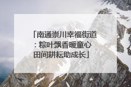 南通崇川幸福街道：粽叶飘香暖童心 田间耕耘助成长
