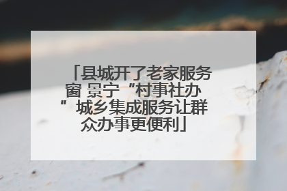 县城开了老家服务窗 景宁“村事社办”城乡集成服务让群众办事更便利