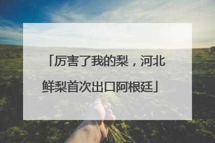 厉害了我的梨，河北鲜梨首次出口阿根廷