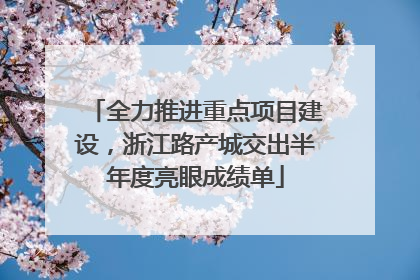 全力推进重点项目建设，浙江路产城交出半年度亮眼成绩单