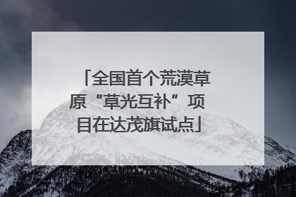 全国首个荒漠草原“草光互补”项目在达茂旗试点