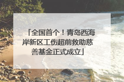 全国首个！青岛西海岸新区工伤超前救助慈善基金正式成立