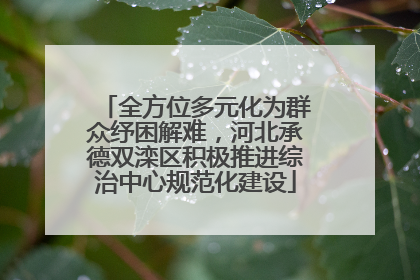 全方位多元化为群众纾困解难，河北承德双滦区积极推进综治中心规范化建设