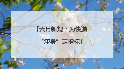 六月新规：为快递“瘦身”定指标