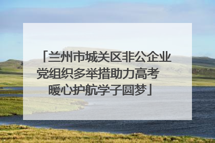 兰州市城关区非公企业党组织多举措助力高考 暖心护航学子圆梦