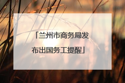 兰州市商务局发布出国务工提醒
