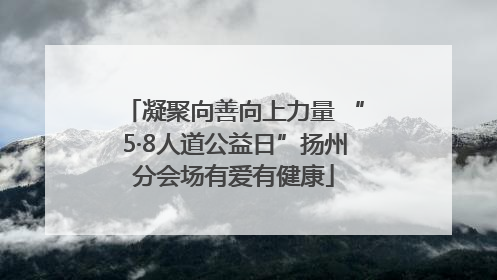 凝聚向善向上力量 “5·8人道公益日”扬州分会场有爱有健康